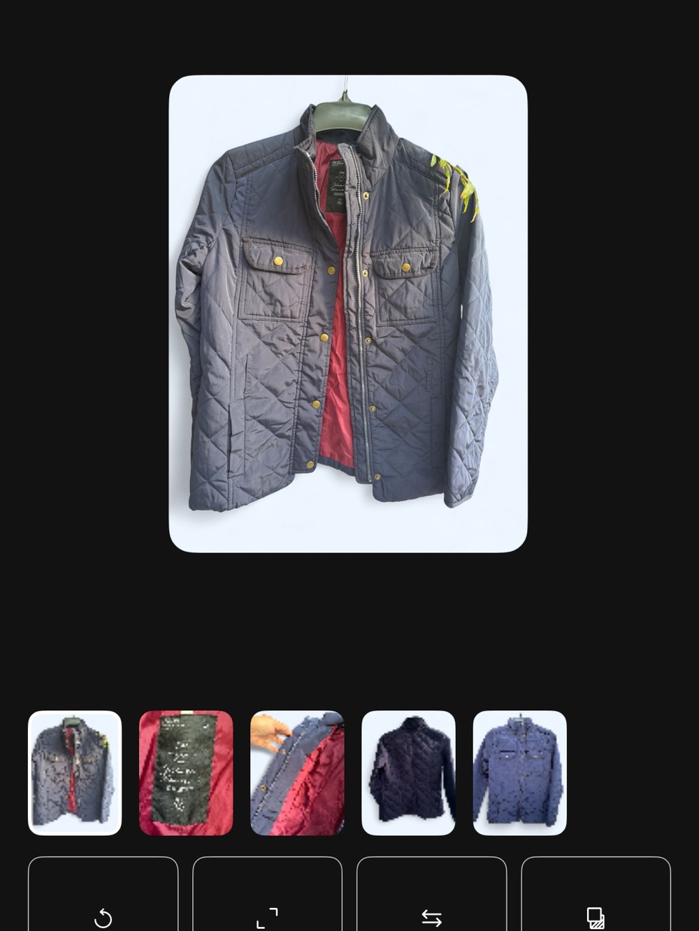 Gap quilted navy blue jacket size xs gently used